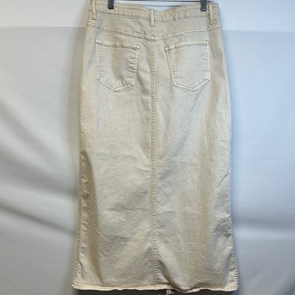 Oat New York Split Hem Ecru Denim Maxi Skirt Women's 12 - Picture 5 of 6